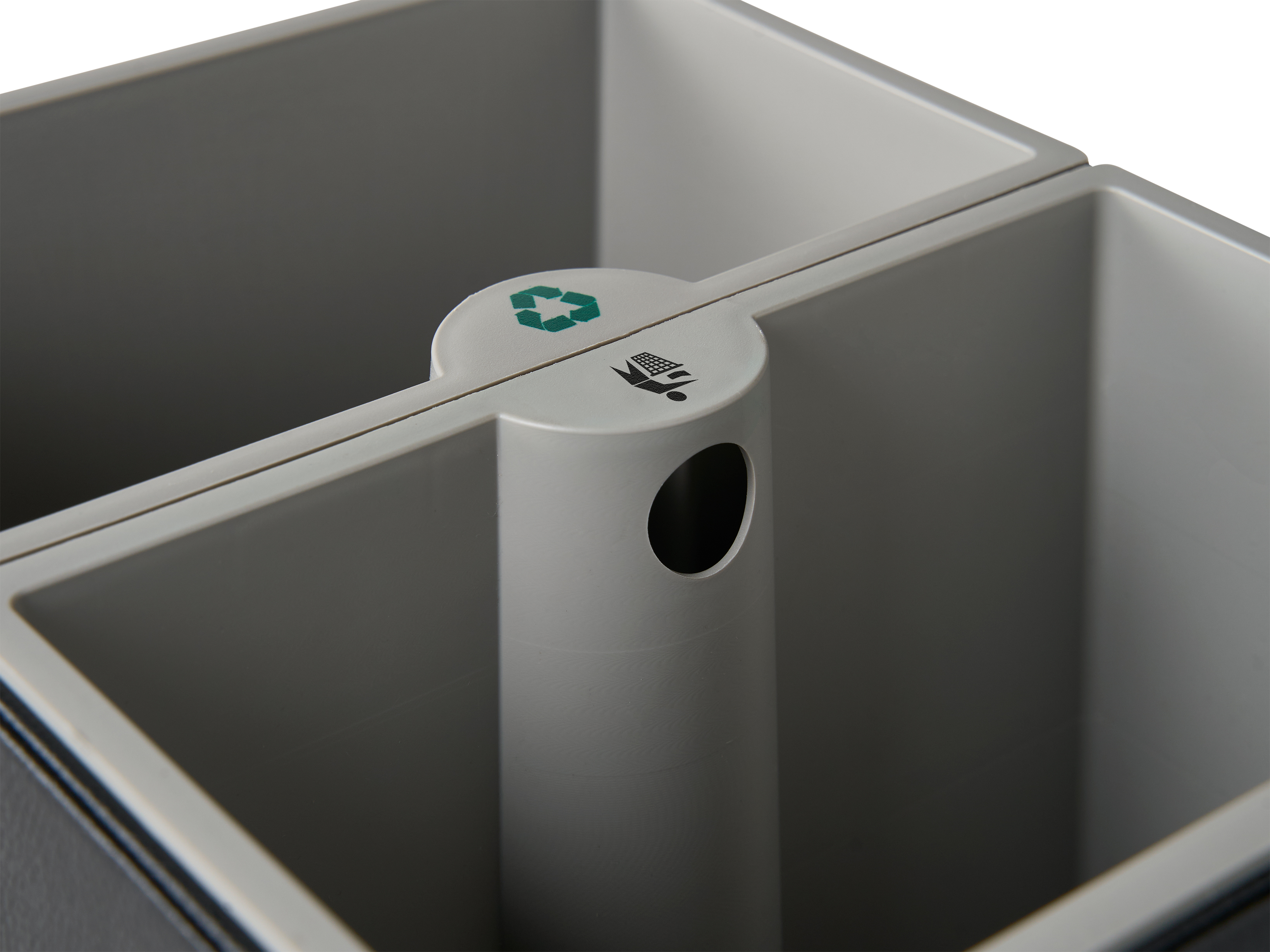 Highland Rectangular Dual Recycling Bin view 4