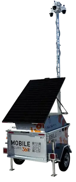 Unité Mobile de Vidéosurveillance solaire autonome avec caméras 4G