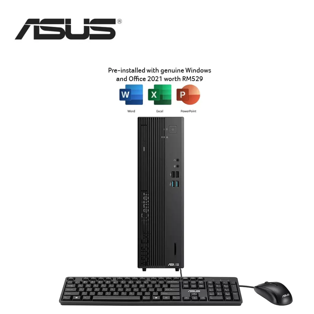 Asus ExpertCenter D500SER-313100009WS small form factor desktop PC in black chassis.