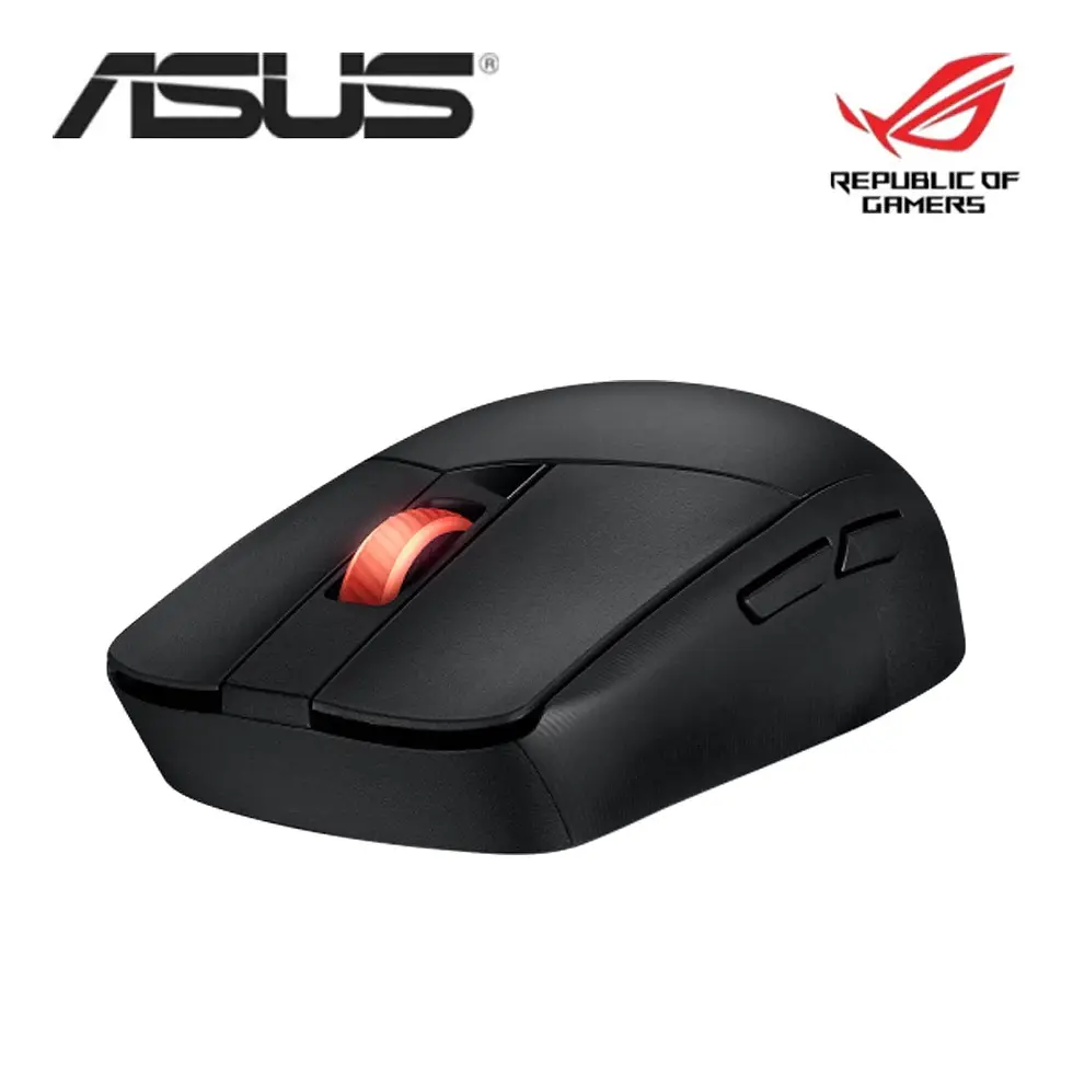 Thumbnail: Top view of Asus ROG Strix Impact III P520 mouse with symmetrical design and RGB lighting.