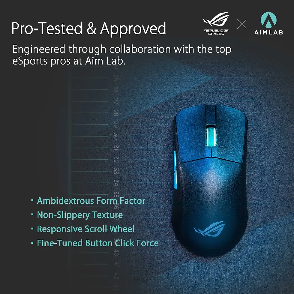 Thumbnail: ASUS ROG Harpe Ace Aim Lab Edition gaming mouse with AimPoint optical sensor and 5 buttons