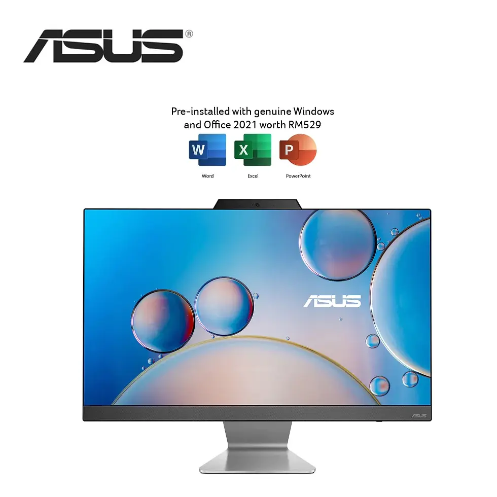ASUS Vivo AiO A3402WVAK-BPC051WS 23.8-inch all-in-one desktop PC in black finish.