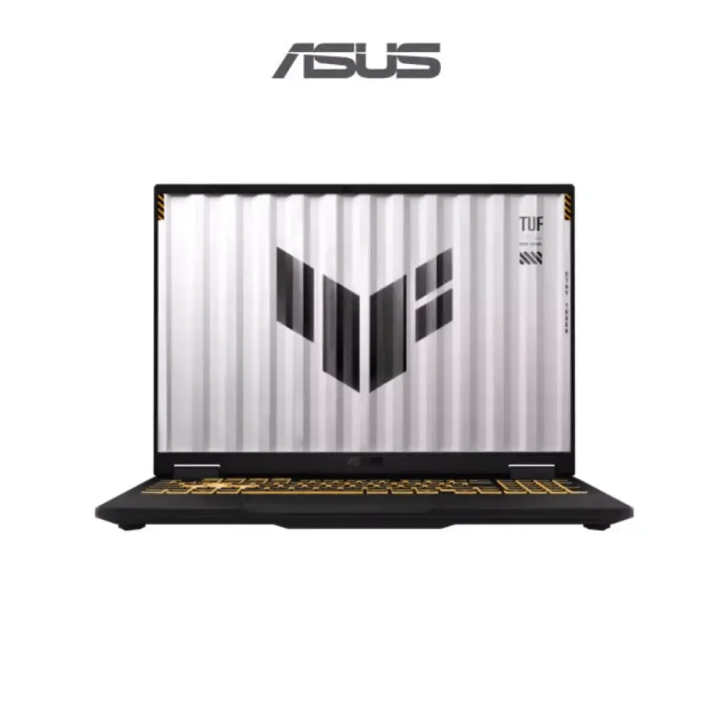 ASUS TUF Gaming F16 FX608J-HRV054W laptop with Intel Core i5-13450HX and RTX 5050 8GB GPU.