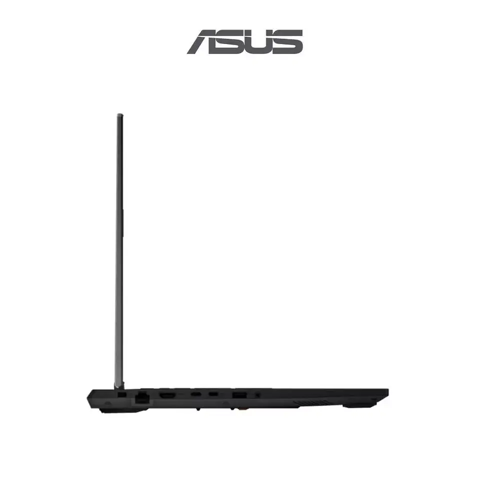 Thumbnail: "ASUS TUF Gaming laptop open on a desk, showing screen and keyboard"