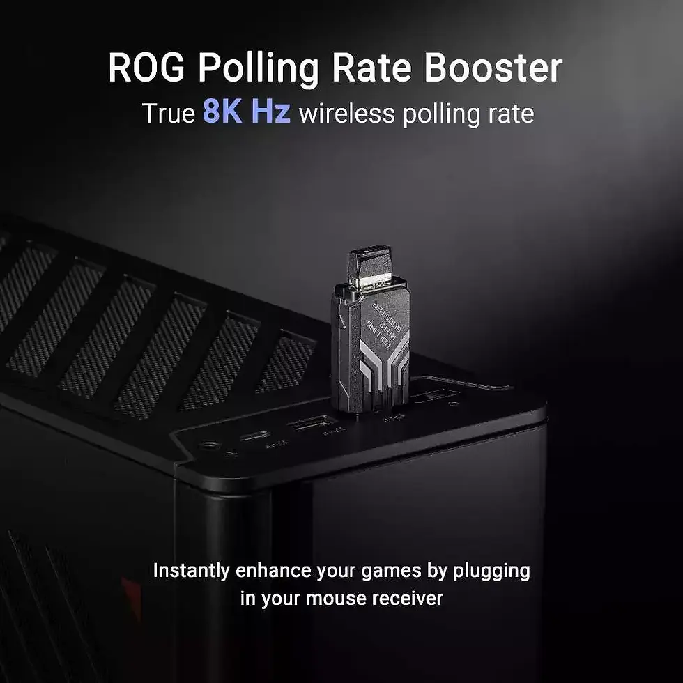 Thumbnail: ASUS P718 ROG Harpe Ace Extreme mouse with 8000Hz polling rate via booster