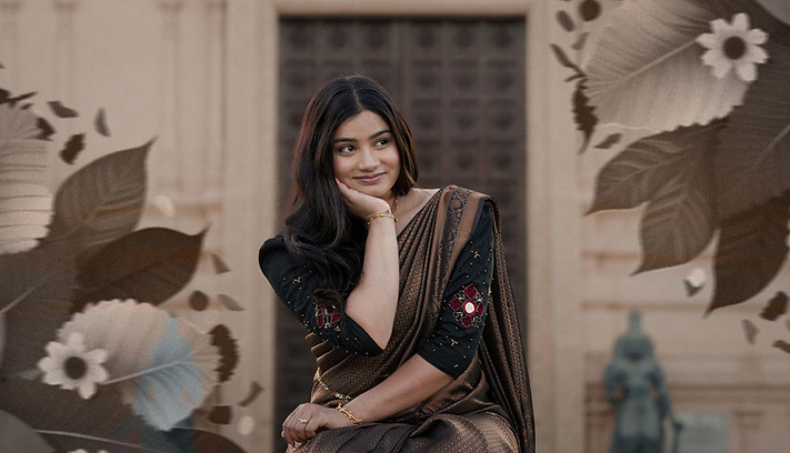 Stunning image of a woman in saree from portrait photo session