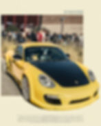 Yellow Porsche with black hood in a photography portfolio