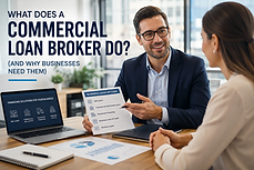 Commercial loan broker meeting with a small business owner to discuss financing options — what does a commercial loan broker do