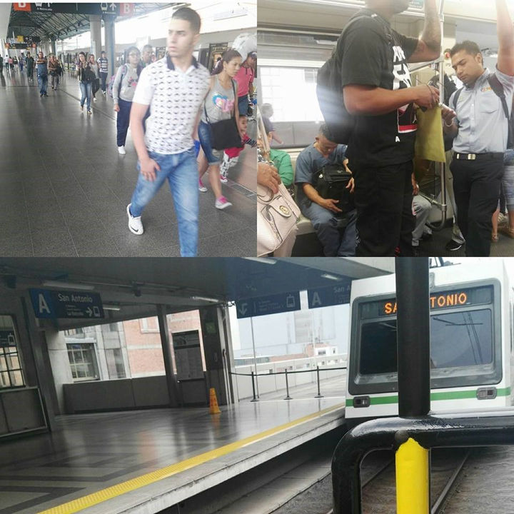 Congestión en movilidad en horas pico en el metro de Medellín.