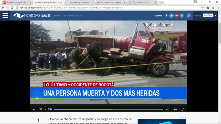 Aparatoso accidente de tránsito en el barrio Fontibón