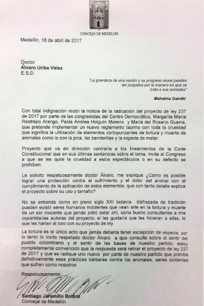 Rechazo al Reglamento Nacional Taurino