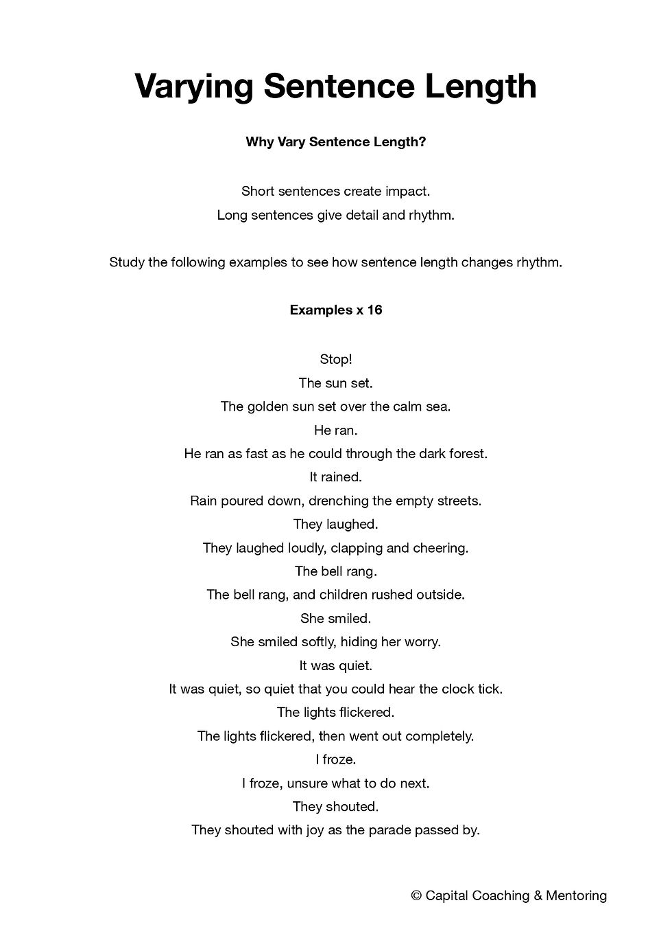 Varying Sentence Length