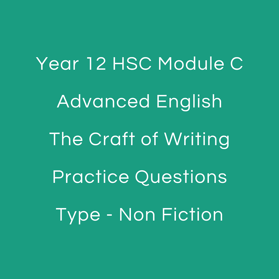 HSC Year 12 - Paper 2 Section 3 - Module C - The Craft of Writing - Practice Questions - Conceptual Mini Extracts (Non-Fiction)