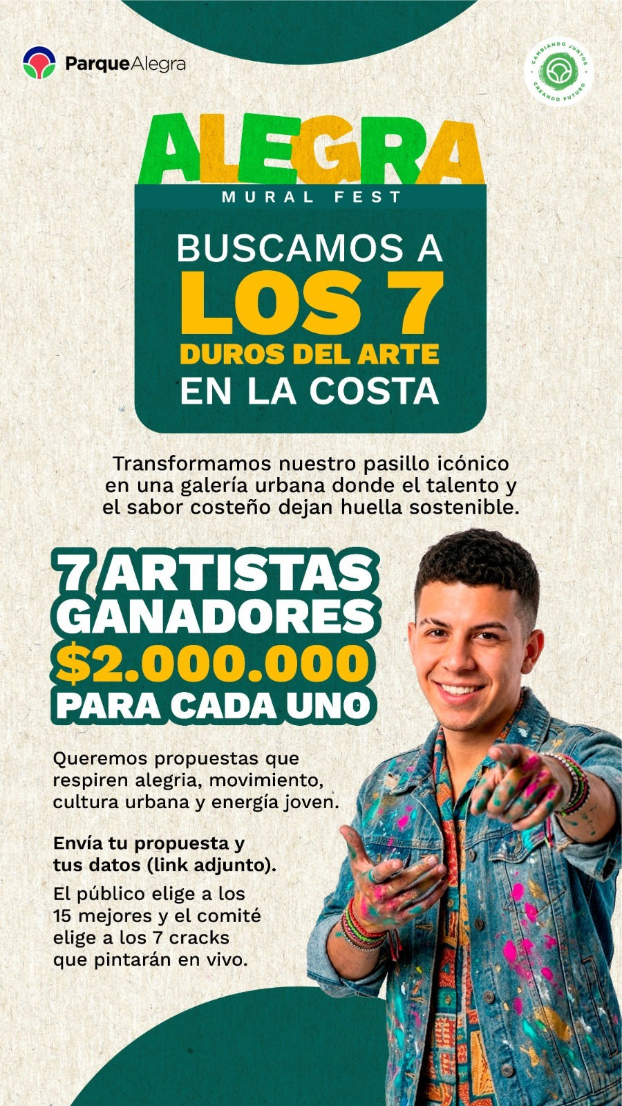 Parque Alegra convierte sus pasillos en arte vivo y busca a los 7 talentos que lo harán posible