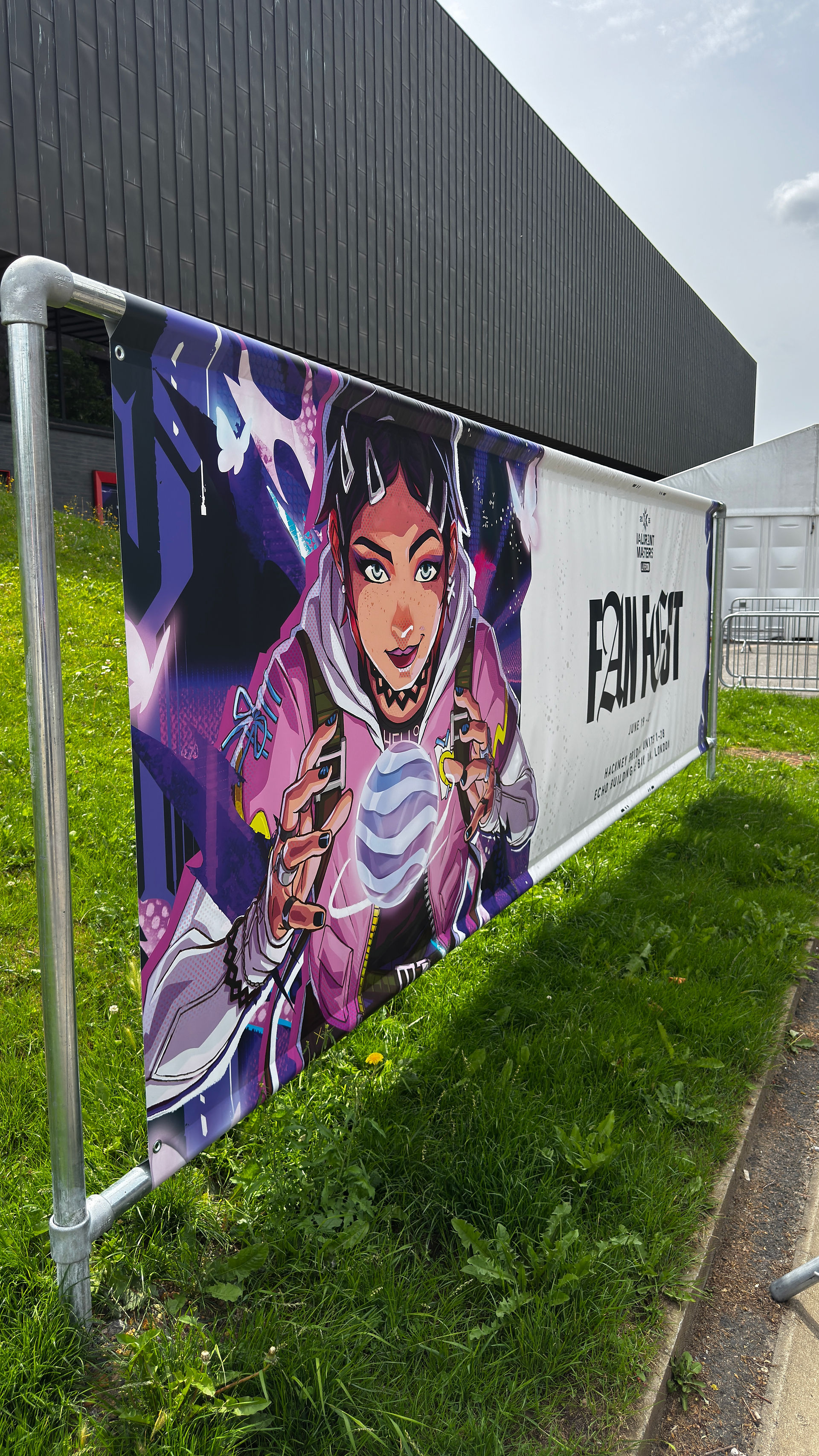 Banner at the entrance to Masters