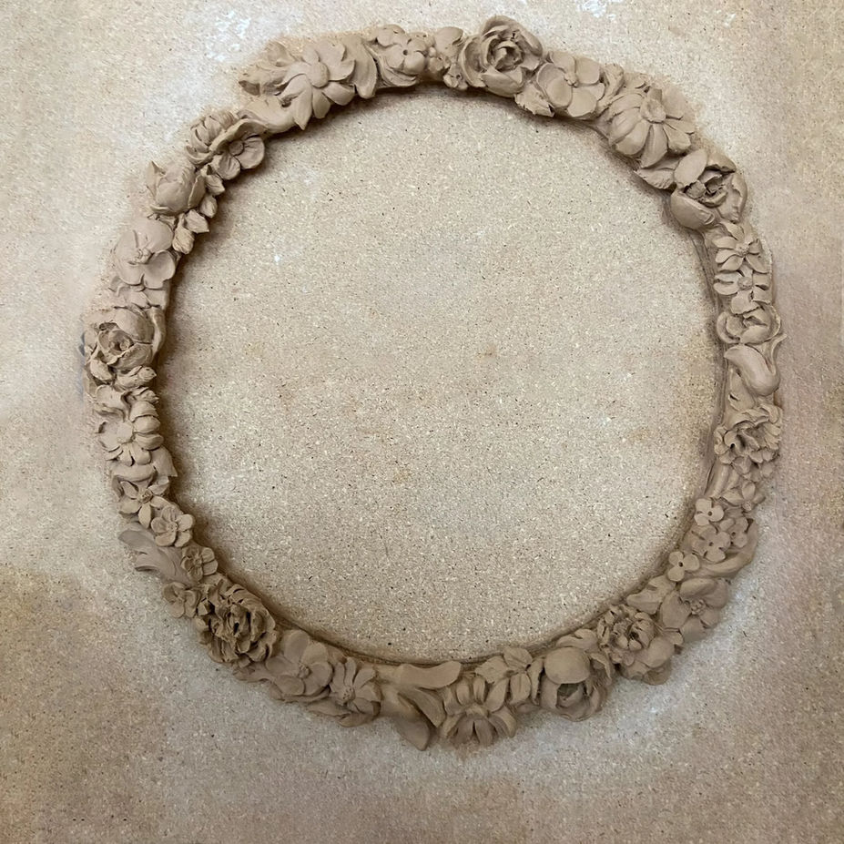Sculpted Clay Floral Ring Design