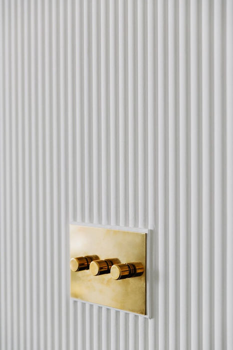 Detail of Fluted Plaster Wall with Limewash Finish 