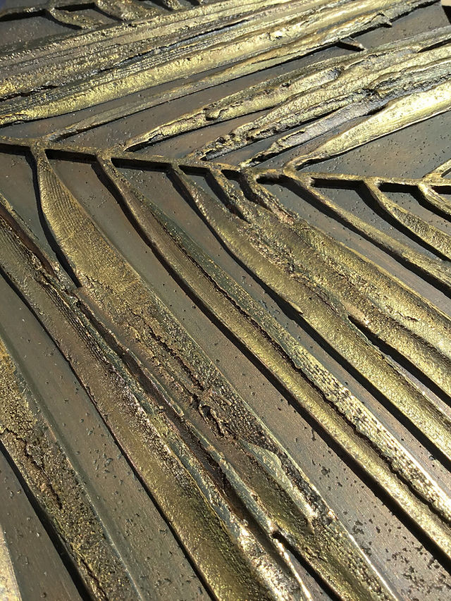 Bronze gilded bas relief design