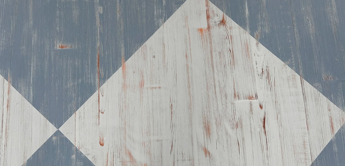 Distressed Diamond Pattern Hand-Painted Floor Detail