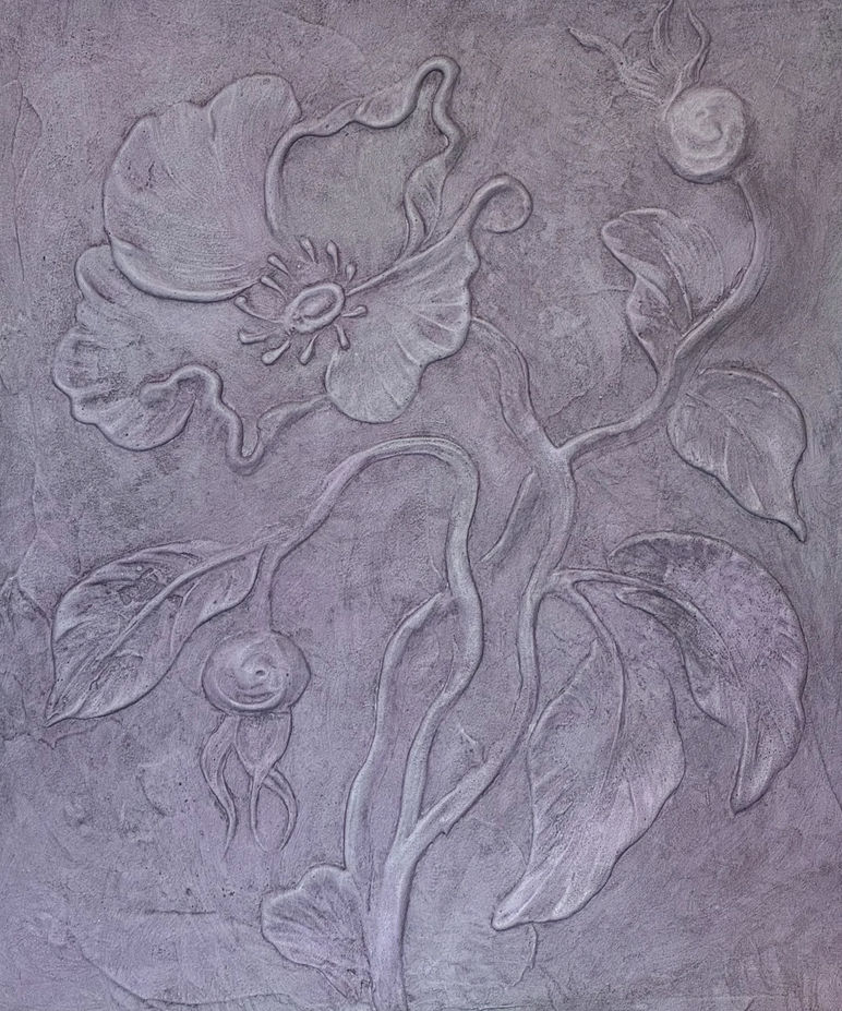 Poppy Bas Relief in Lilac