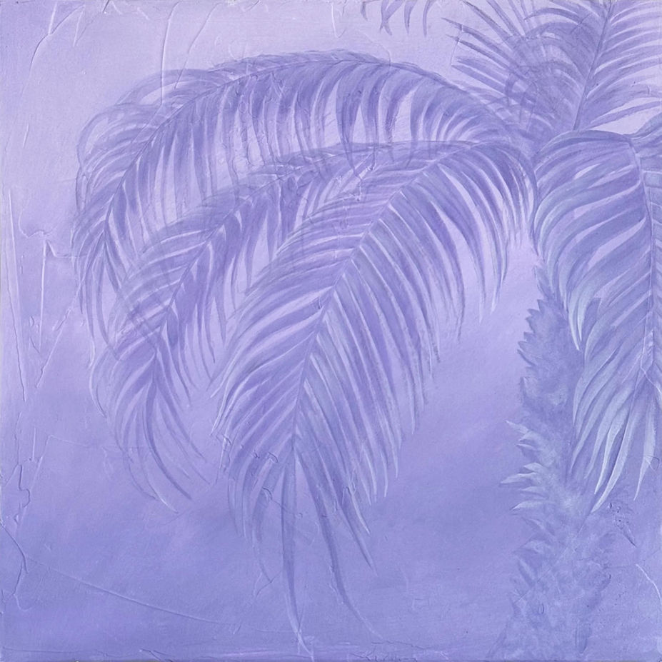 Palm Tree Wall Mural in Purple