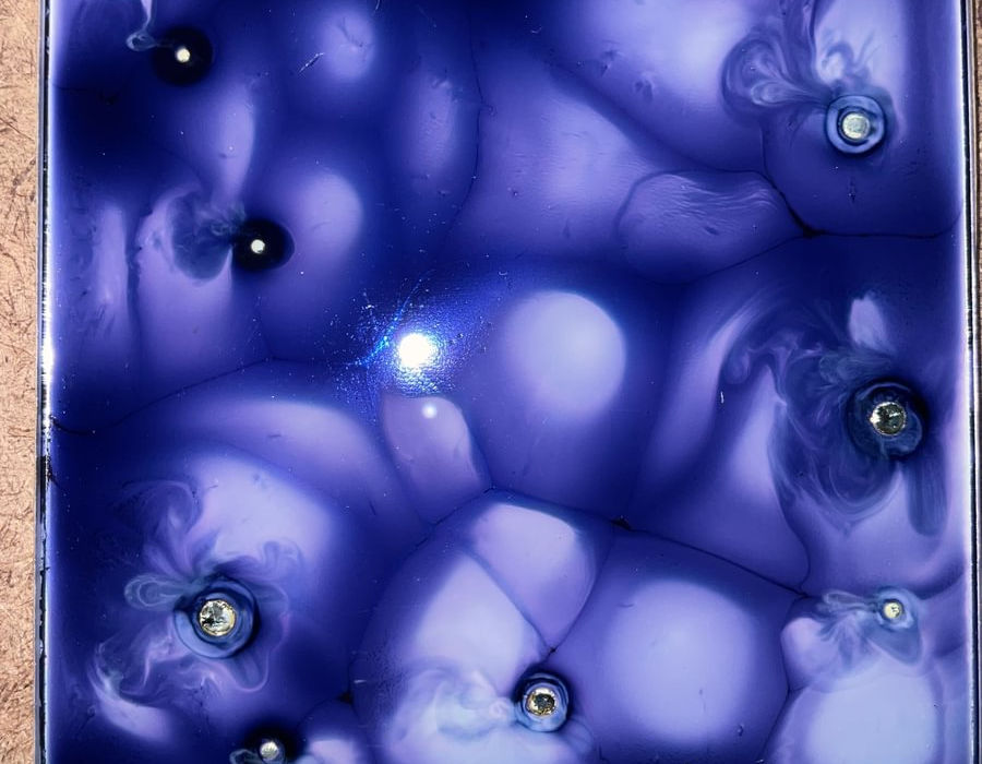 Blue Bubble 3D Églomisé Tile