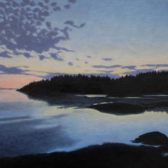 Nocturne Maine Landscape Oil painting on Canvas