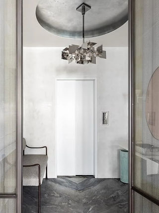 Silver leaf gilded ceiling light cove