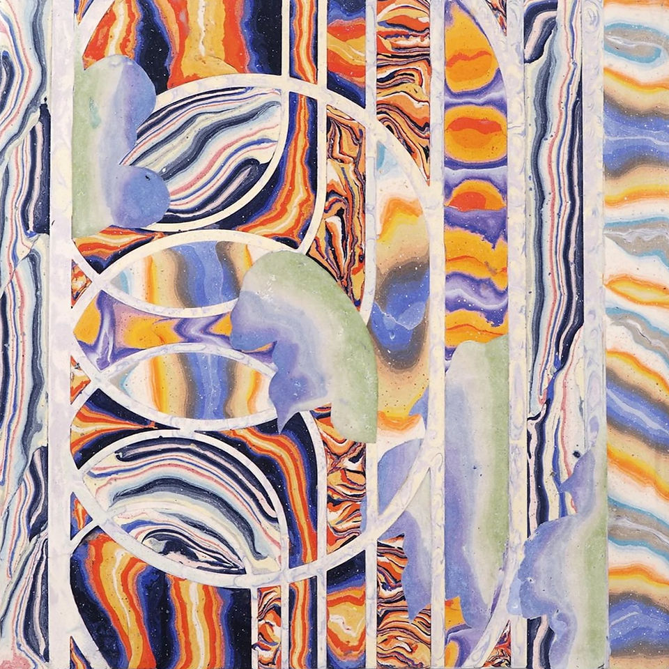 Scagliola inlay piece designed and fabricated by Melissa Vogley Woods.