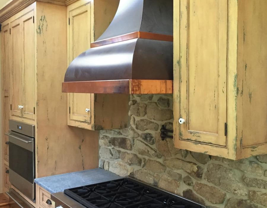 Distressed Painted Wood Cabinets
