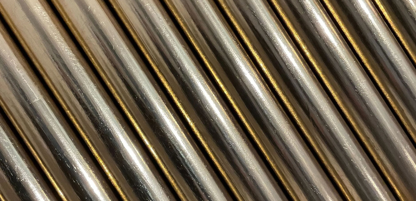Metallic Finish on Fluted Plaster Panel