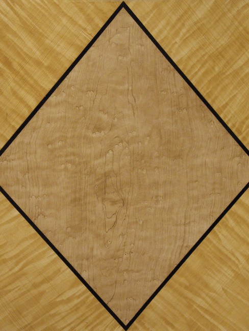 Faux painted birds eye maple and satinwood marquetry by Tim Murphy.