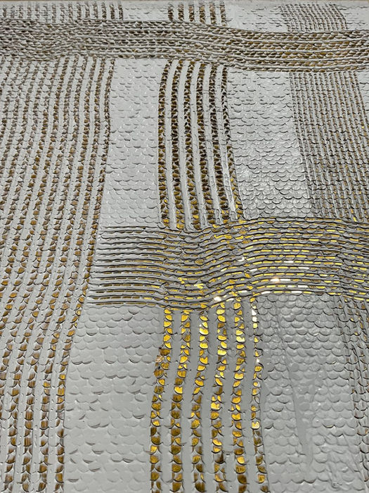 Gold and White Textured Lattice Finish