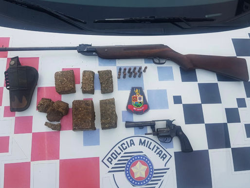 Polícia Militar prende homem por tentativa de homicídio, tráfico de drogas e porte de arma de fogo e