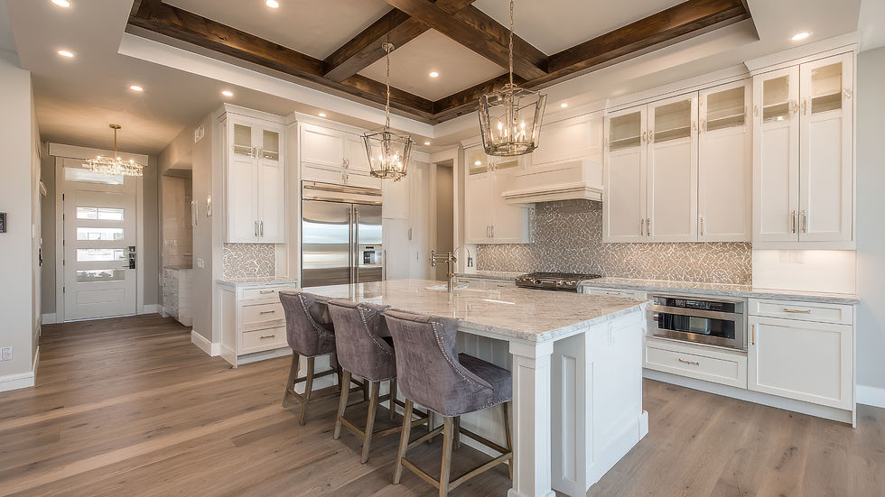 Luxury farmhouse-style kitchen interior
