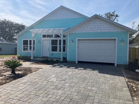 home with new paver driveway