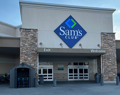 front enterance to commercial retailer Sam's Club
