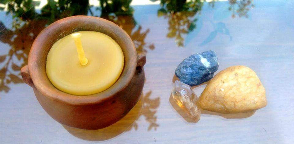 Vela en Vasija, Artesanal de Miel de Cera de Abejas 