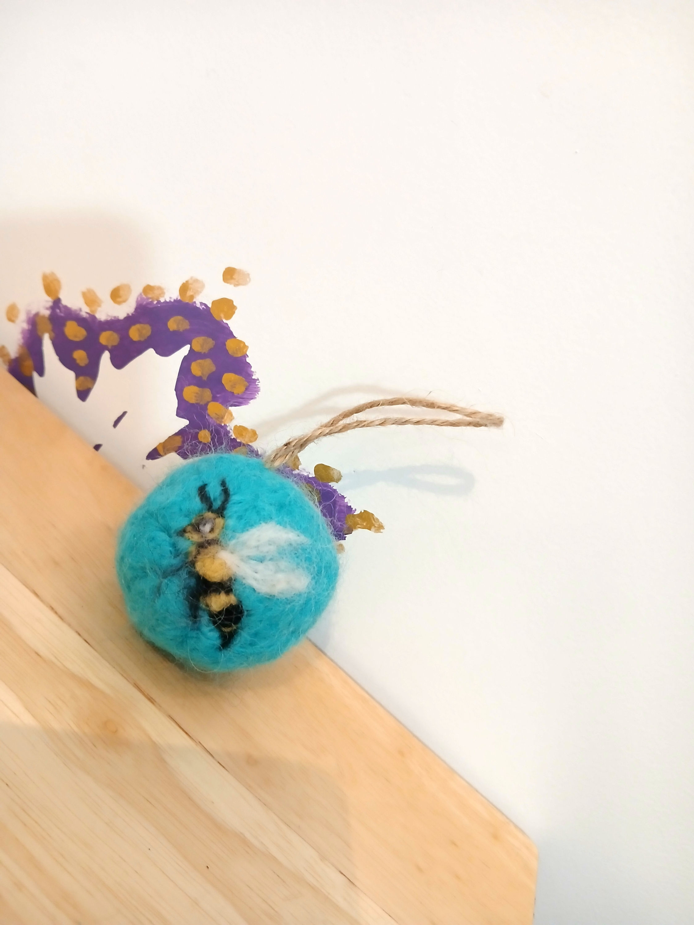 Bauble Needle Felt Bee New Original Artwork Code 7027