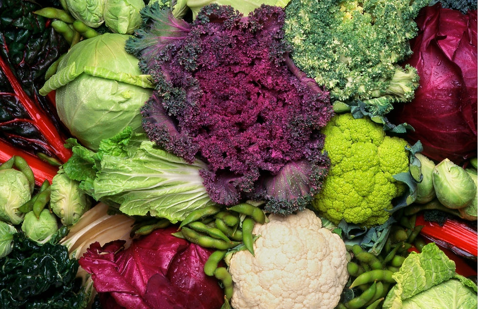 Image shows cruciferous vegetables that help liver function and the processing of oestrogen