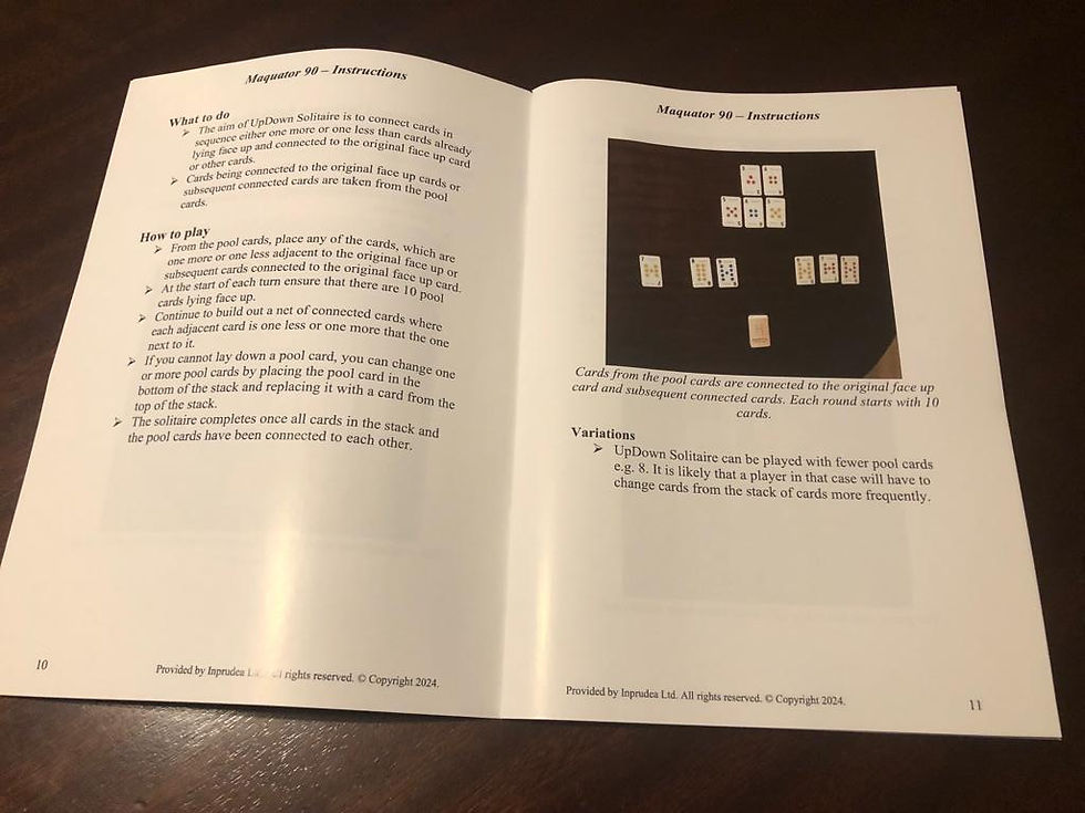 Thumbnail: Maquator 90 Card games - guidebook (brochure)