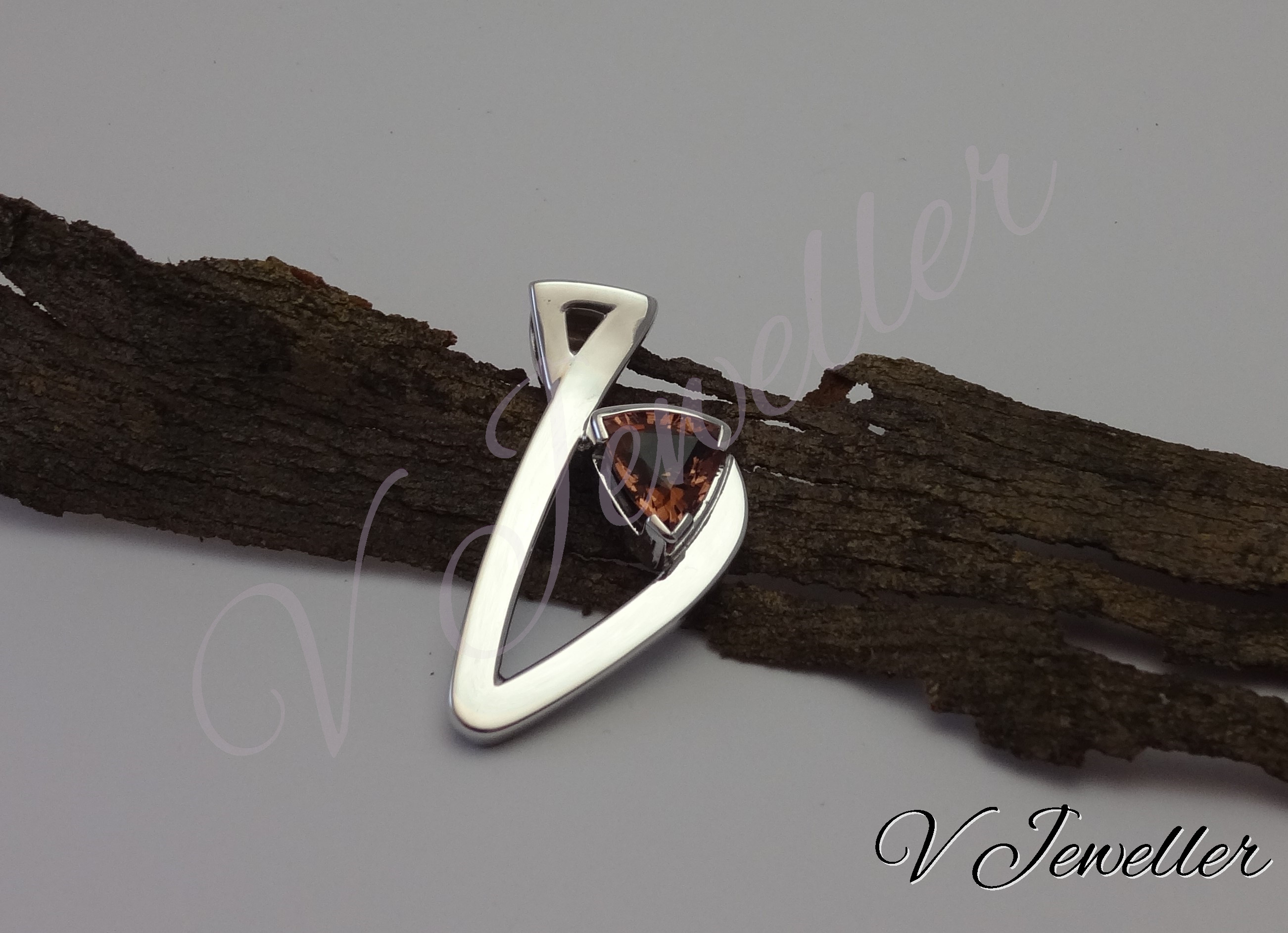 Funky pink tourmaline pendant
