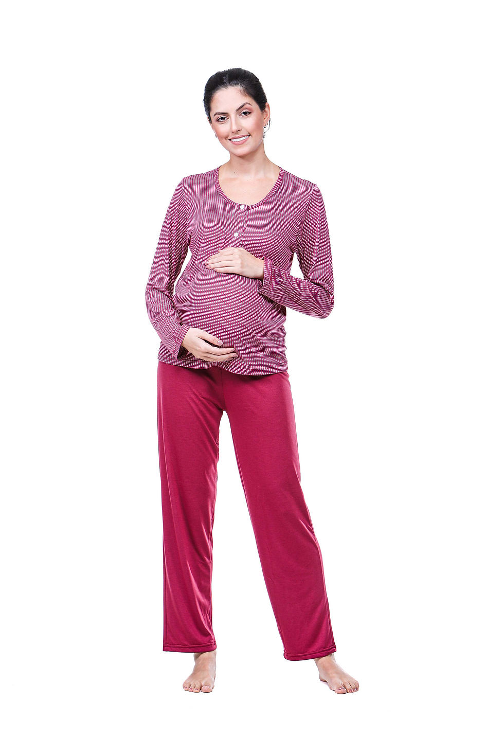 Miniatura: Pijama Longo com Abertura Gestante