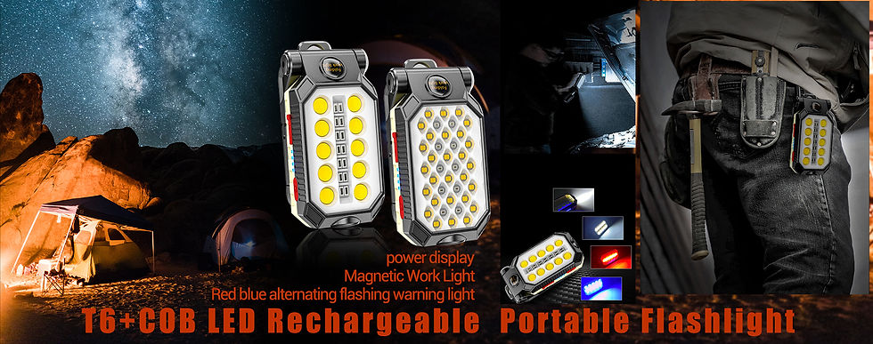 Thumbnail: Mini LED 800LM Flashlight Keychain Multifunctional Portable COB Camping Lamps US