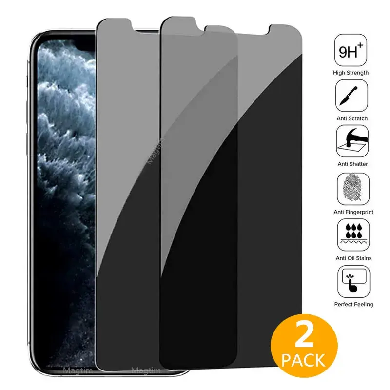 Thumbnail: 1-2Pcs Private Tempered Glass for iPhone 14 13 12 11 16 Pro Max XS XR SE2020 Ant