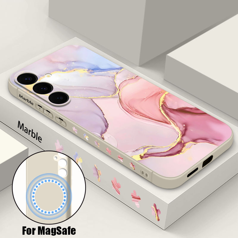 Thumbnail: Sandstone Marble Magnetic Case For Samsung Galaxy S24 S23 S22 Ultra Plus S21 S23