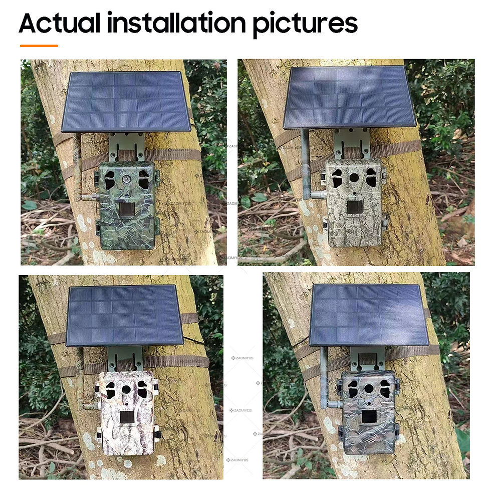 Thumbnail: ZAOMIYOS 4MP 4G SIM Solar Hunting Trail Camera PIR Motion Detection Large Capaci