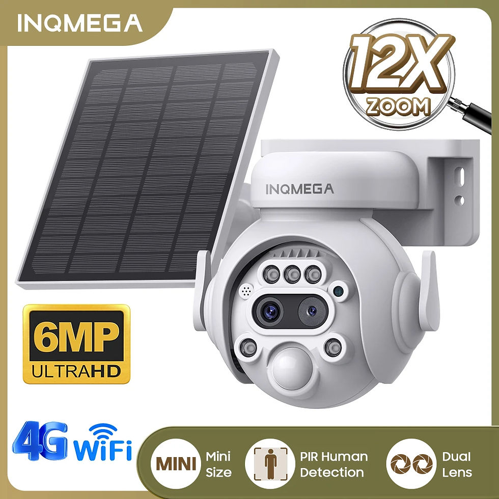 Thumbnail: INQMEGA 6MP wifi solar powered camera 4G Sim outdoor wireless surveillance camer
