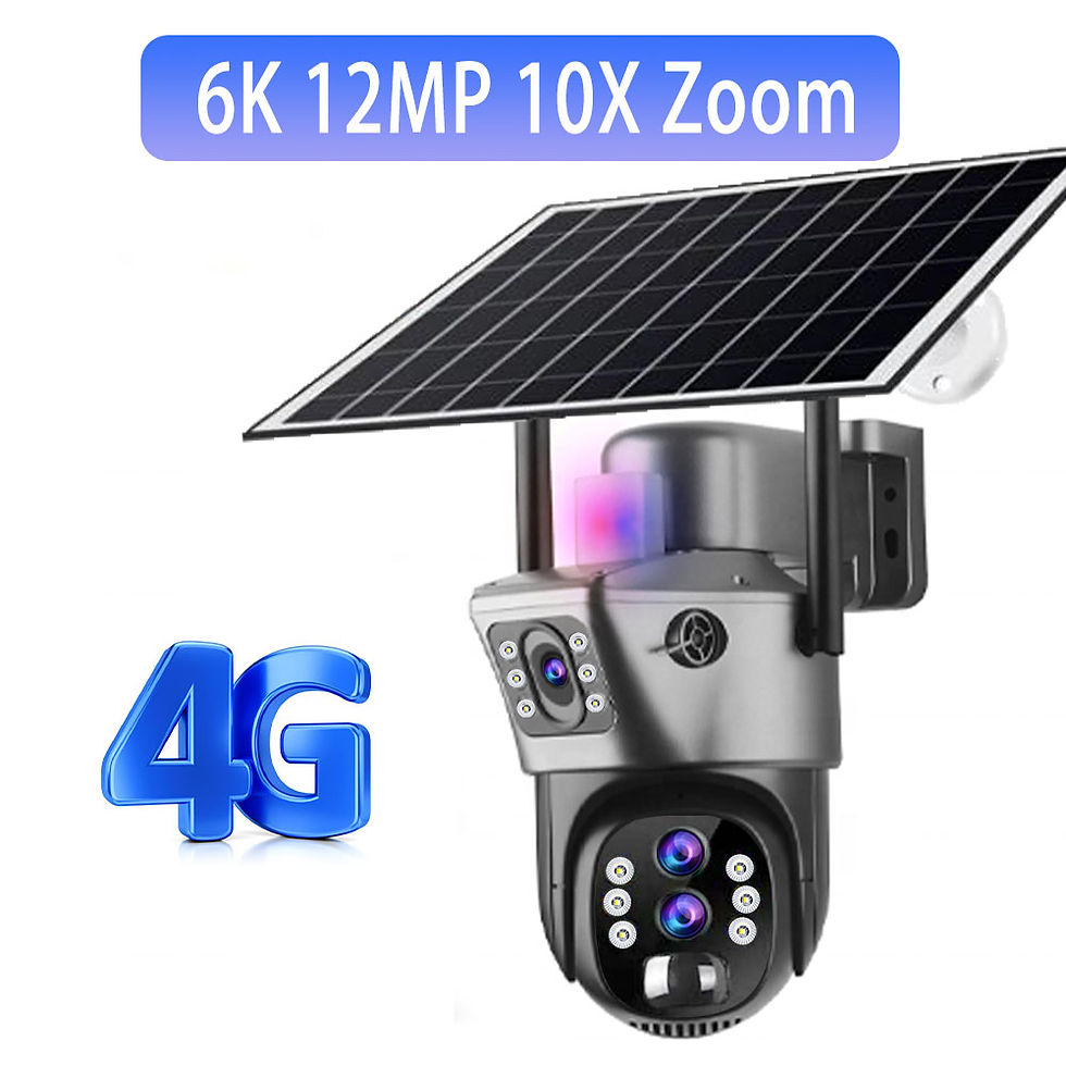 Thumbnail: 10X Zoom 4G Solar Camera Surveillance Outdoor 6K 12MP Three Lens 360 PTZ Wireles