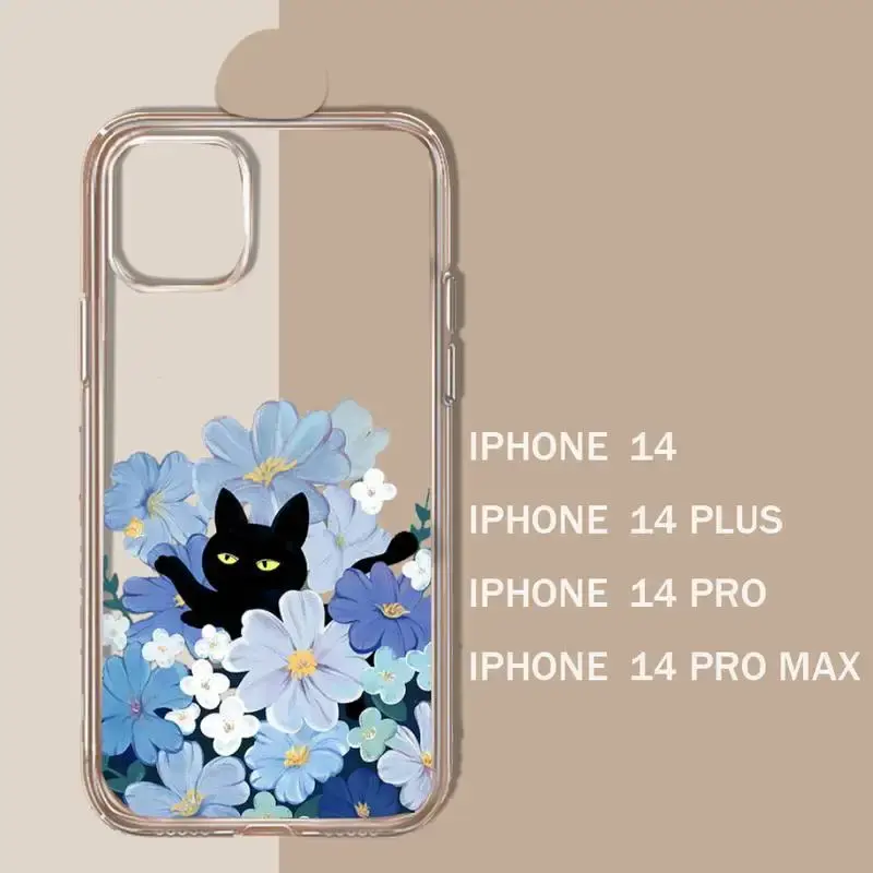 Thumbnail: Retro Oil Painting Van-Gogh Cat Phone Case Transparent soft For iphone 11 13 12 